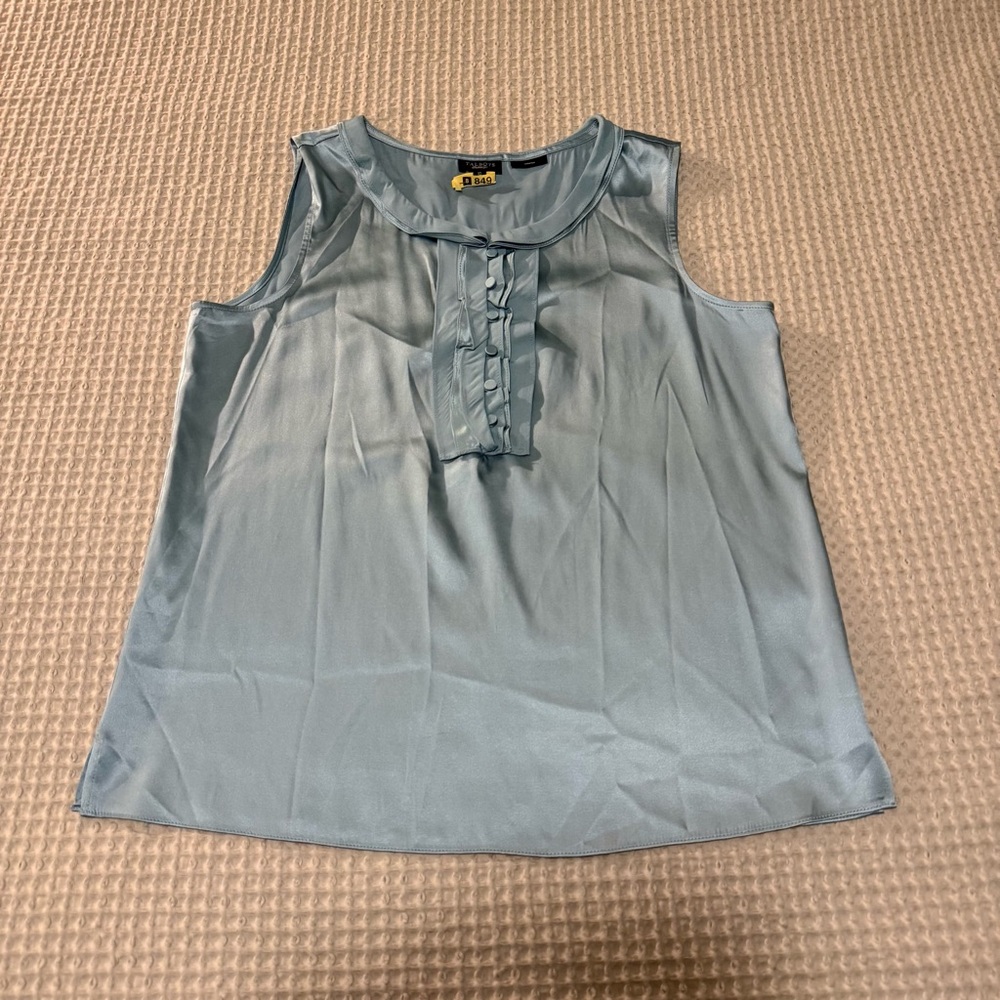 Talbots Light Blue Sleeveless Silk Blouse 10